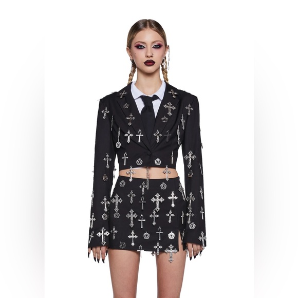 Dolls Kill Idol Worship Cropped Blazer - Picture 1 of 5